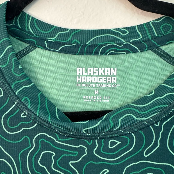 NWOT Alaskan Hardgear by Duluth Teal Topographic Long-Sleeve Men’s M Shirt - Picture 7 of 10